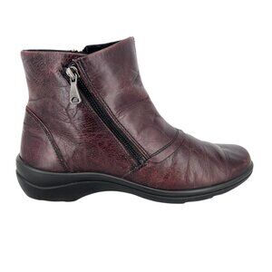 Josef Seibel Romika Cassie Leather Ankle Boots in Burgundy Size 40 EU 9.5 US